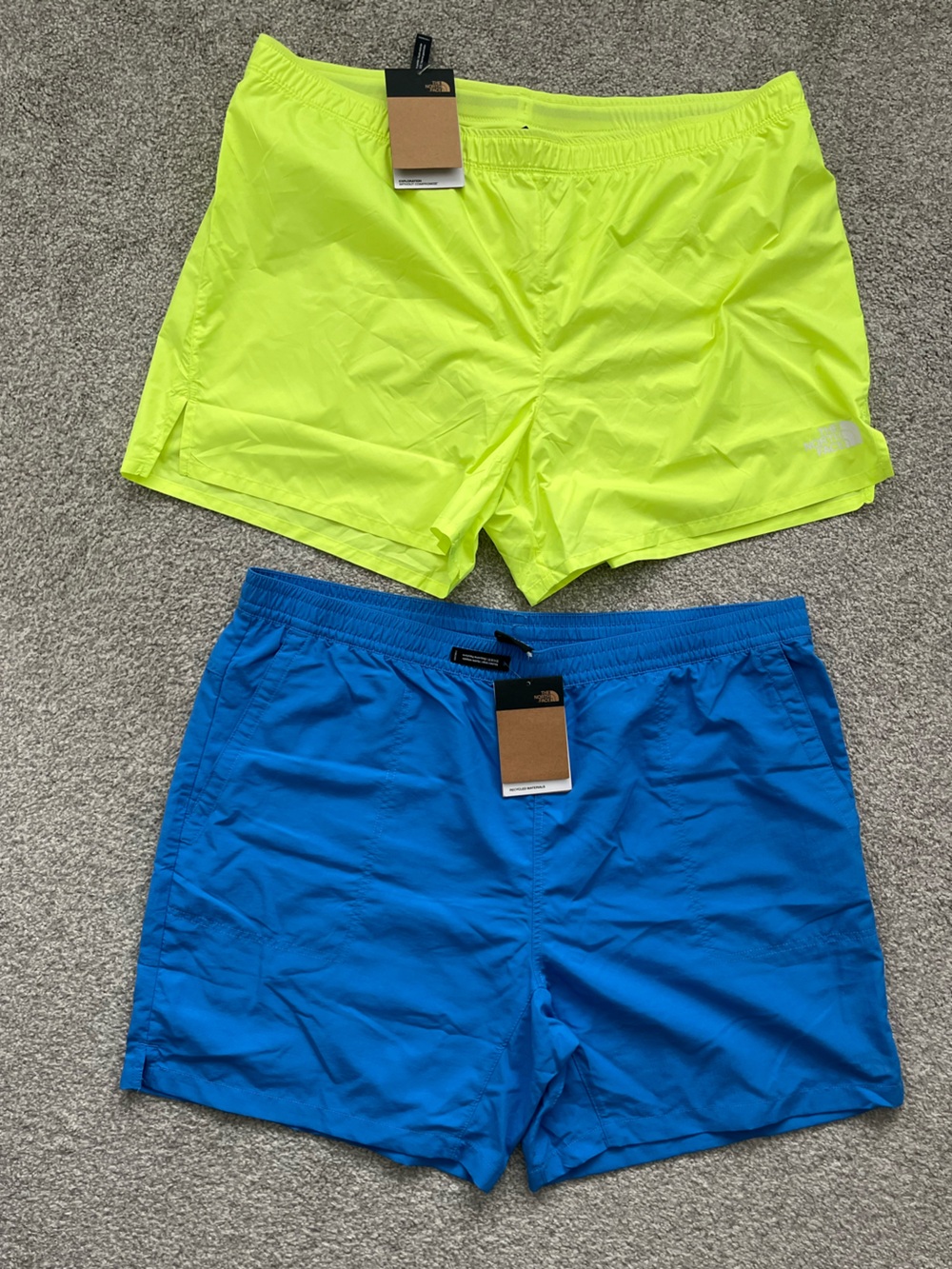 NWT The North Face Blue and Yellow Activewear Shorts and Swim Trunks Size XXL